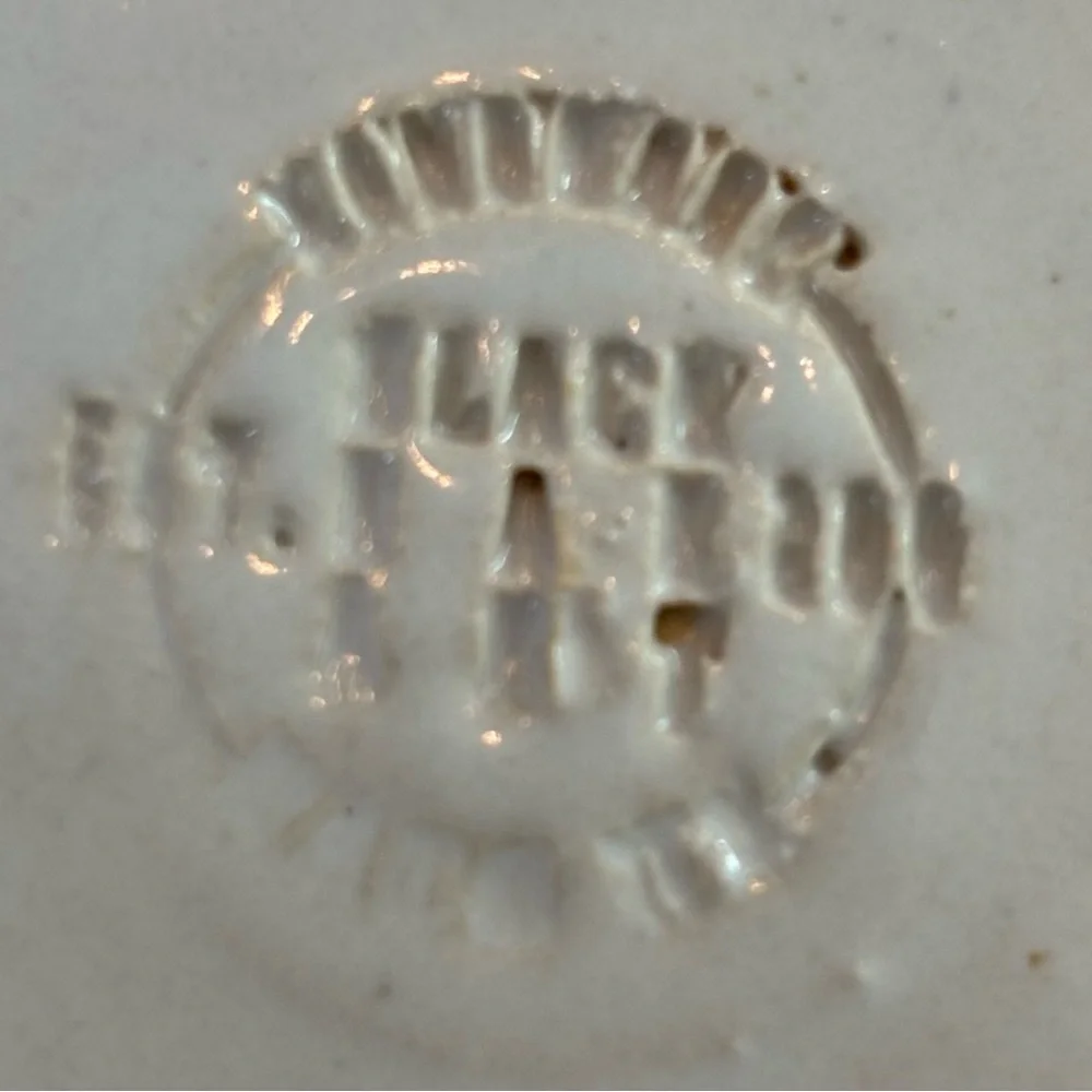 mAgNoLia Ivory Coffee Mug Cup Joanna Gaines Hand Made 3D Pottery Black Oak Art - Picture 6 of 9